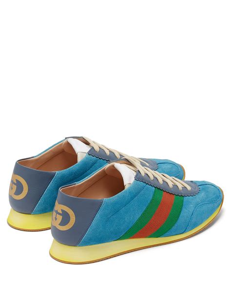 gucci sneakers women blue|blue Gucci sneakers suede.